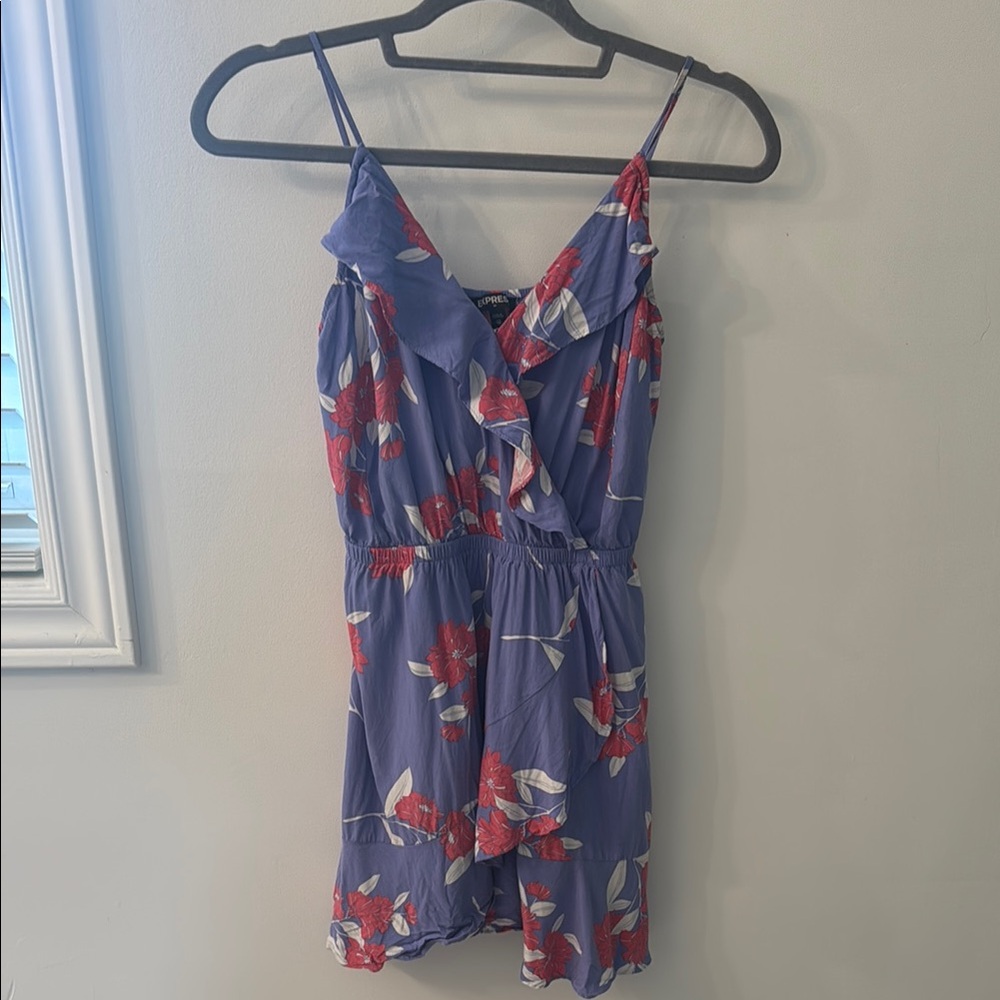 Express Purple and Pink Spaghetti Strap Sundress